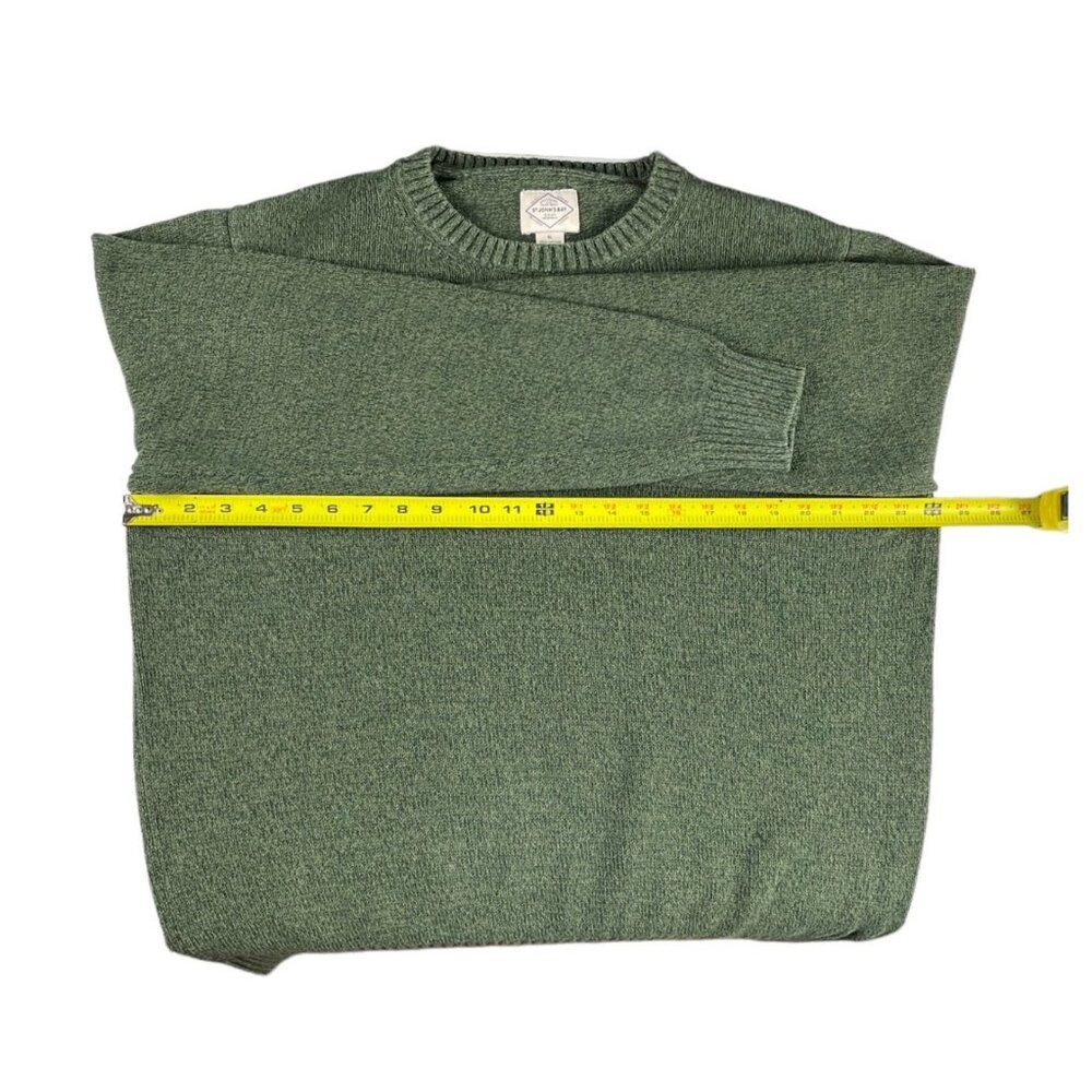 St. John’s Bay Pullover Sweater Crewneck Green Marled Cotton Size XL Fisherman - Picture 5 of 10